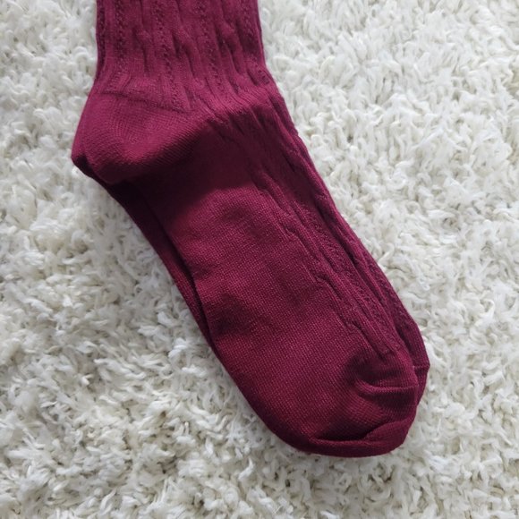 Thigh High Socks Extra Long Cable Knit Over The Knee Socks Stretchy Socks Red - Picture 10 of 13